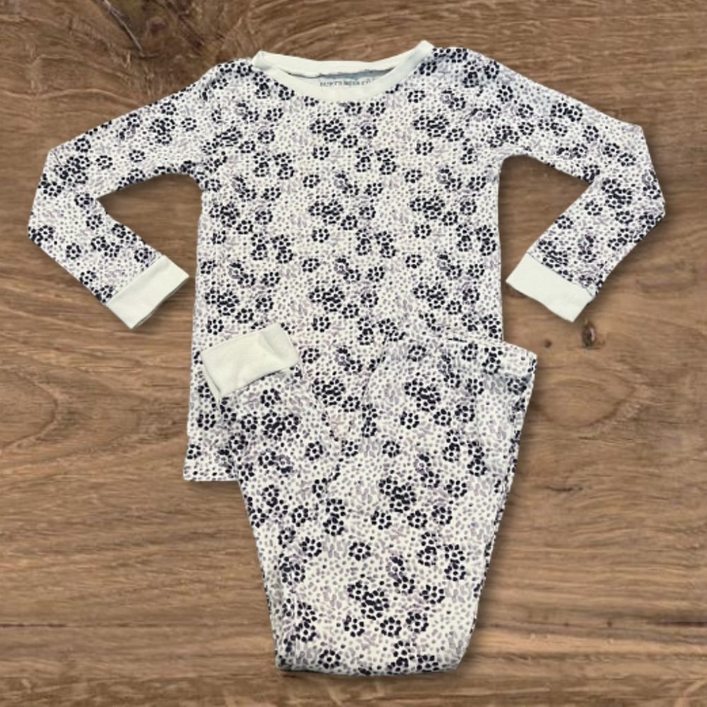 Burt’s Bees Kids Girls Purple Poppy Flower Pajama Set – Size 3T